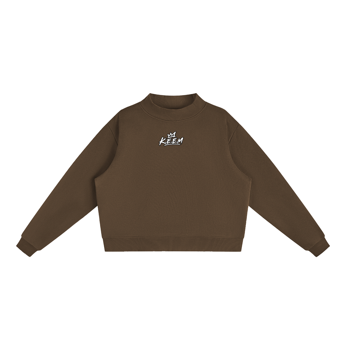 Essential Fleece Mock-Neck Crew Sweatshirt