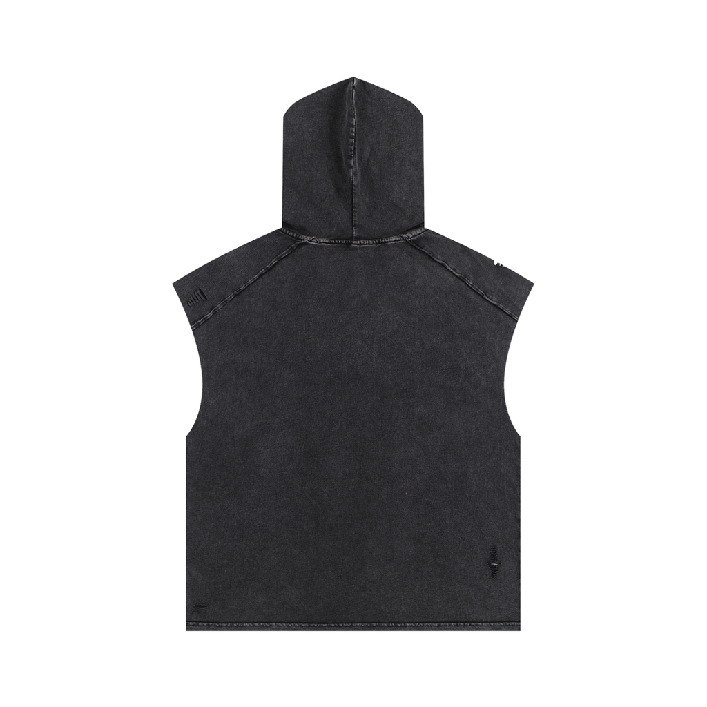 Snow Washed Boxy Hooded Tank Top