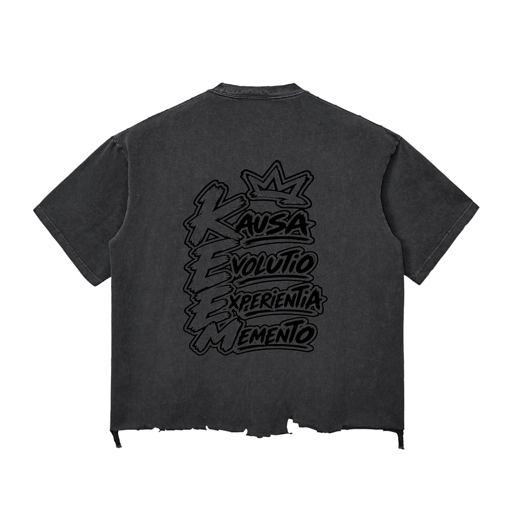 Snow Wash Raw-Hem Boxy T-shirt