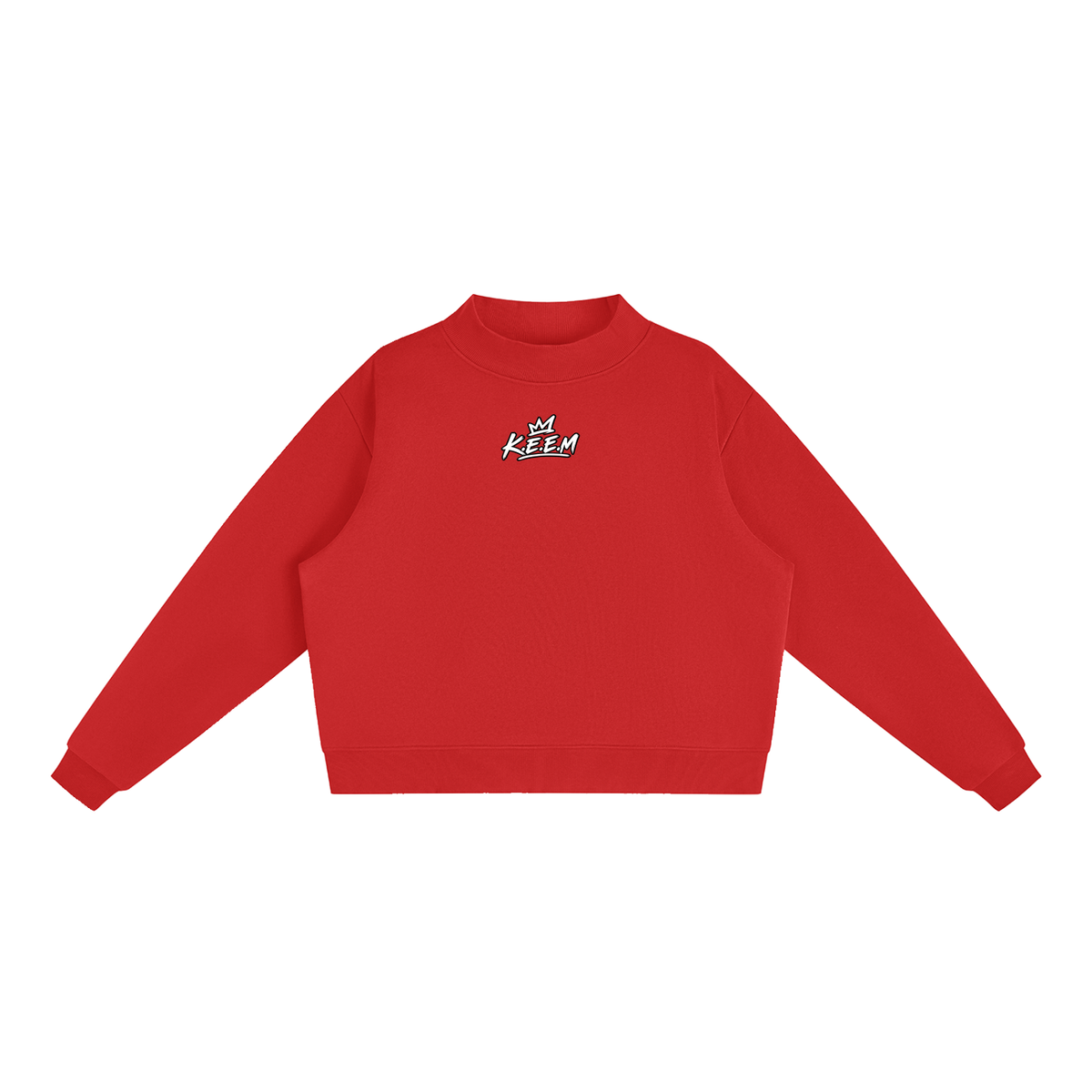Essential Fleece Mock-Neck Crew Sweatshirt
