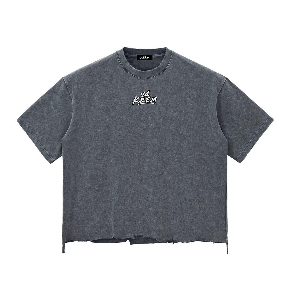 Snow Wash Raw-Hem Boxy T-shirt