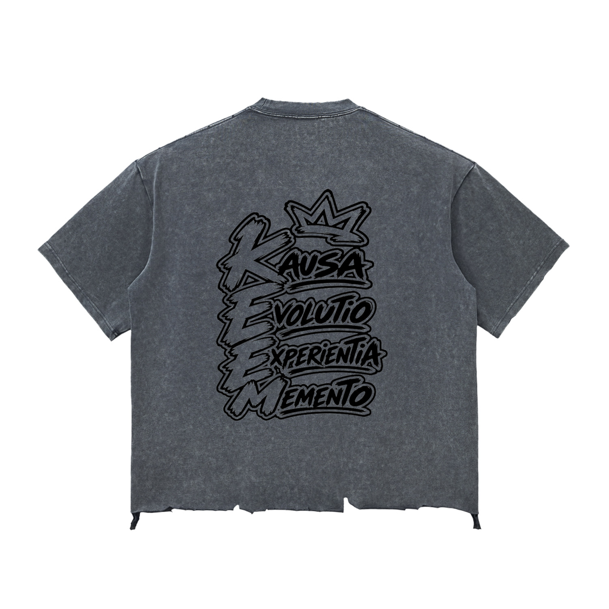 Snow Wash Raw-Hem Boxy T-shirt