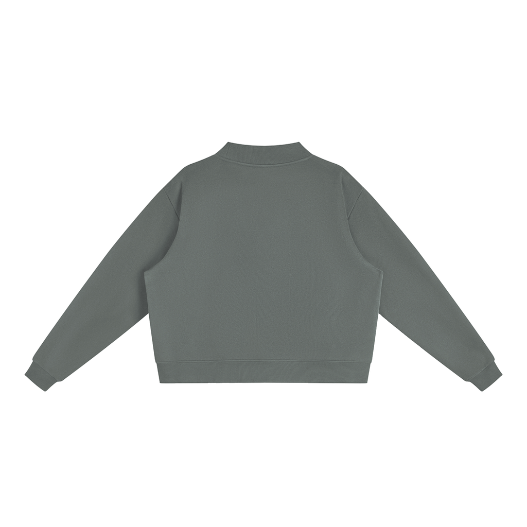 Essential Fleece Mock-Neck Crew Sweatshirt