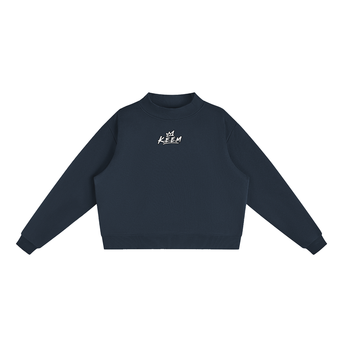 Essential Fleece Mock-Neck Crew Sweatshirt
