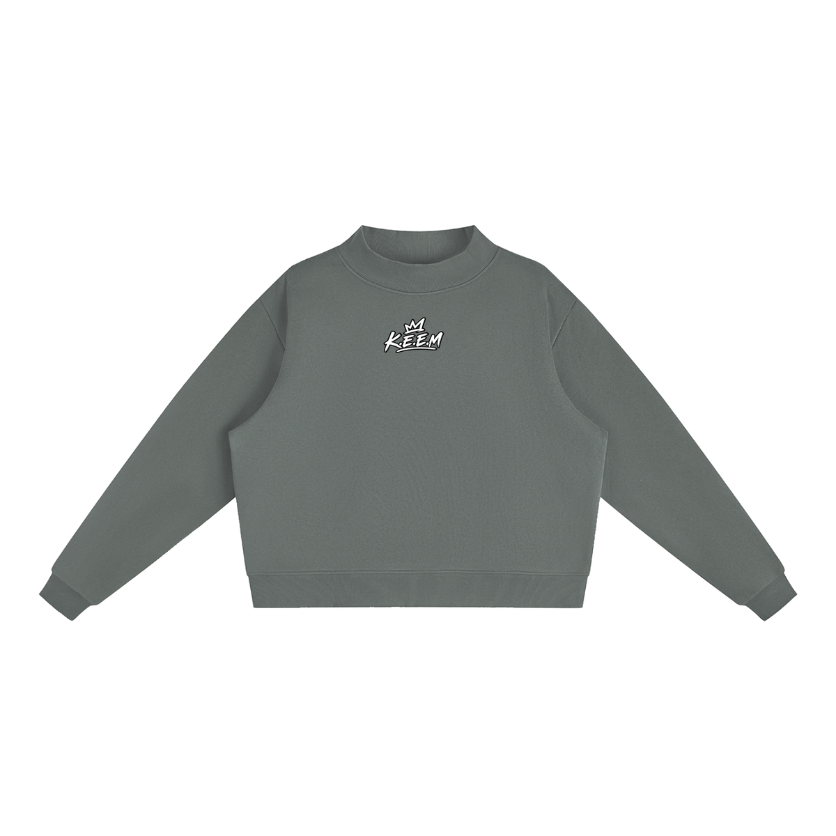 Essential Fleece Mock-Neck Crew Sweatshirt