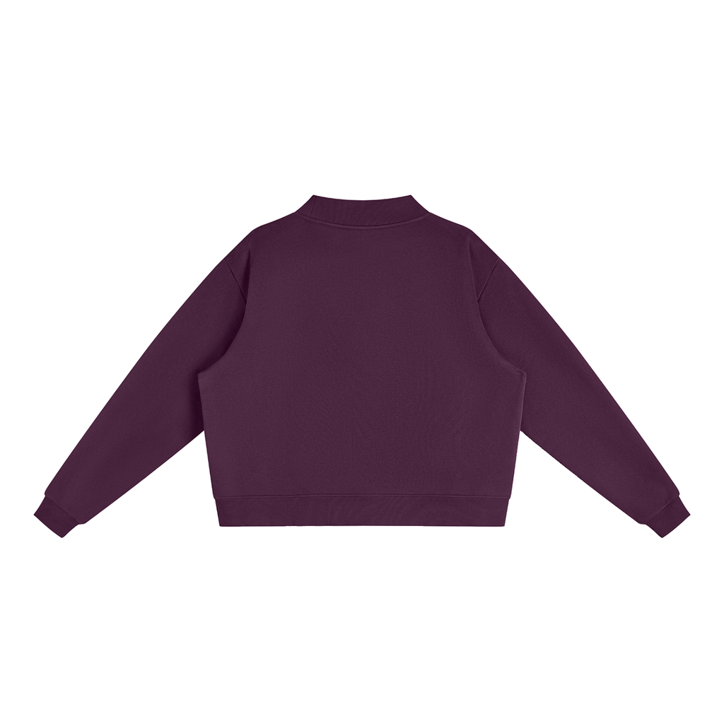Essential Fleece Mock-Neck Crew Sweatshirt