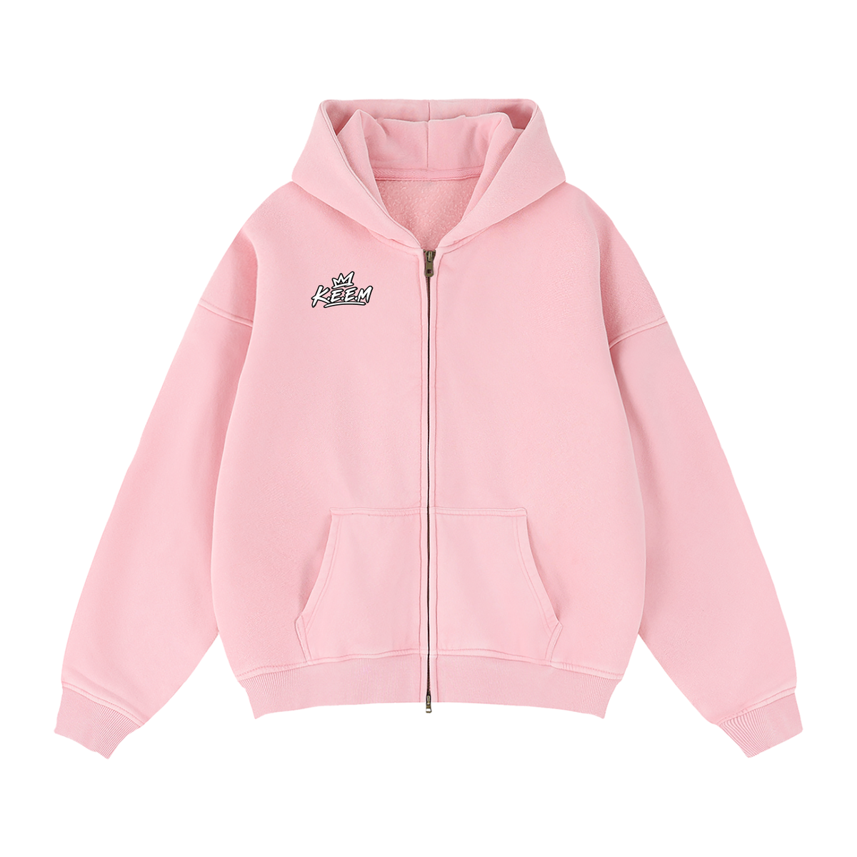 Zip-Through Boxy Fleece Hoodie