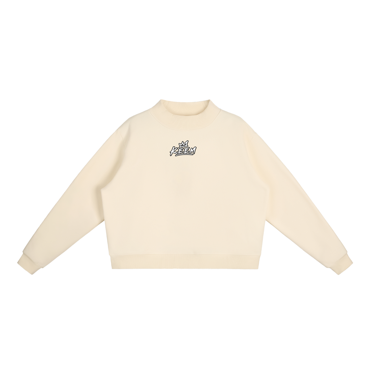 Essential Fleece Mock-Neck Crew Sweatshirt