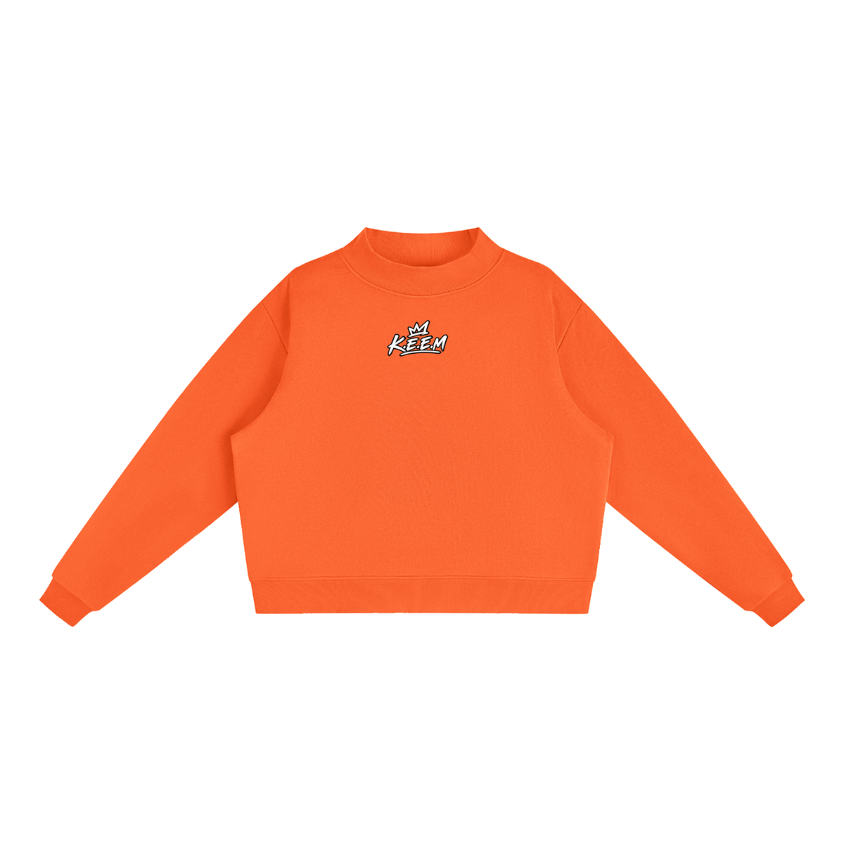 Essential Fleece Mock-Neck Crew Sweatshirt