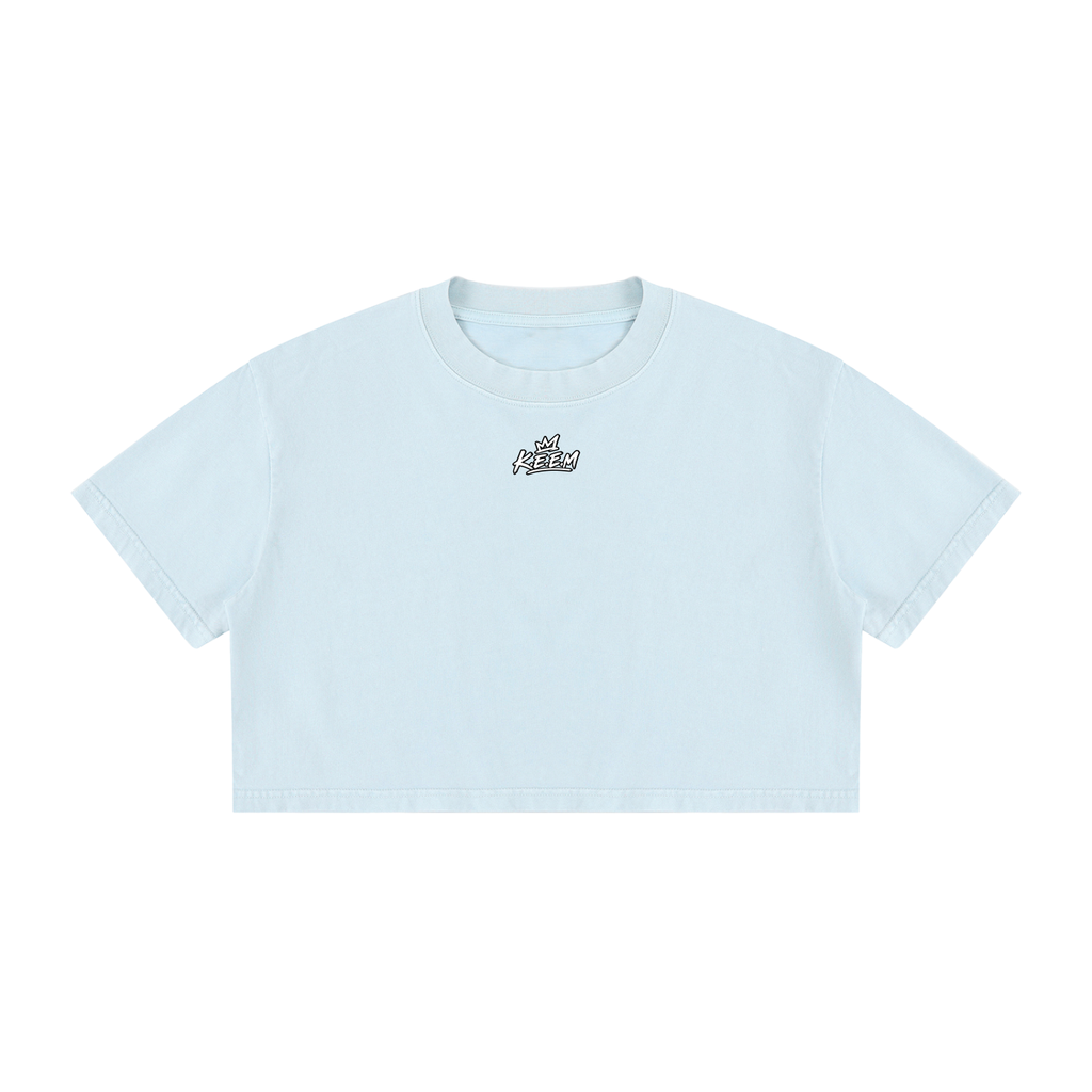Women's Mineral Wash Cotton Crop T-Shirt
