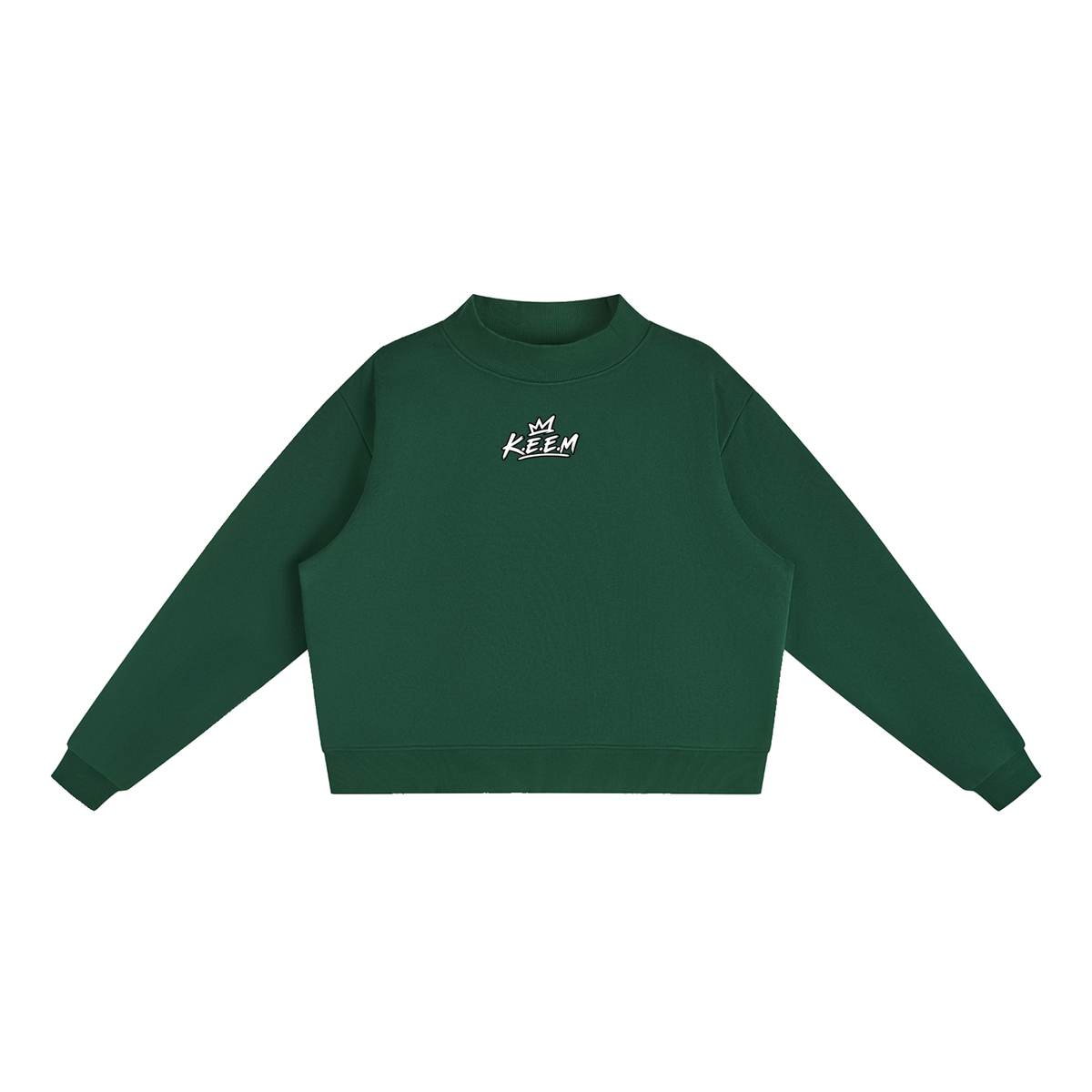 Essential Fleece Mock-Neck Crew Sweatshirt