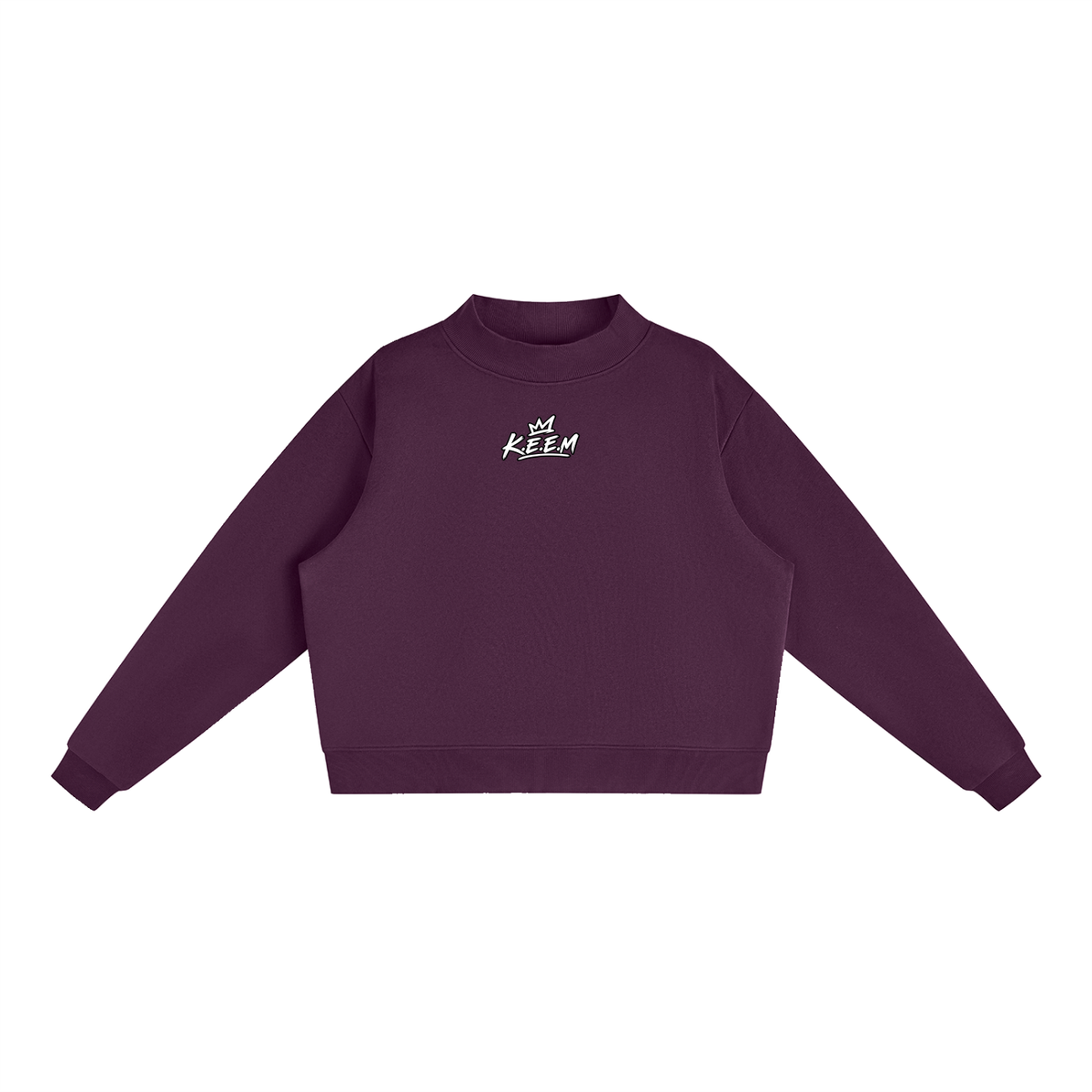 Essential Fleece Mock-Neck Crew Sweatshirt